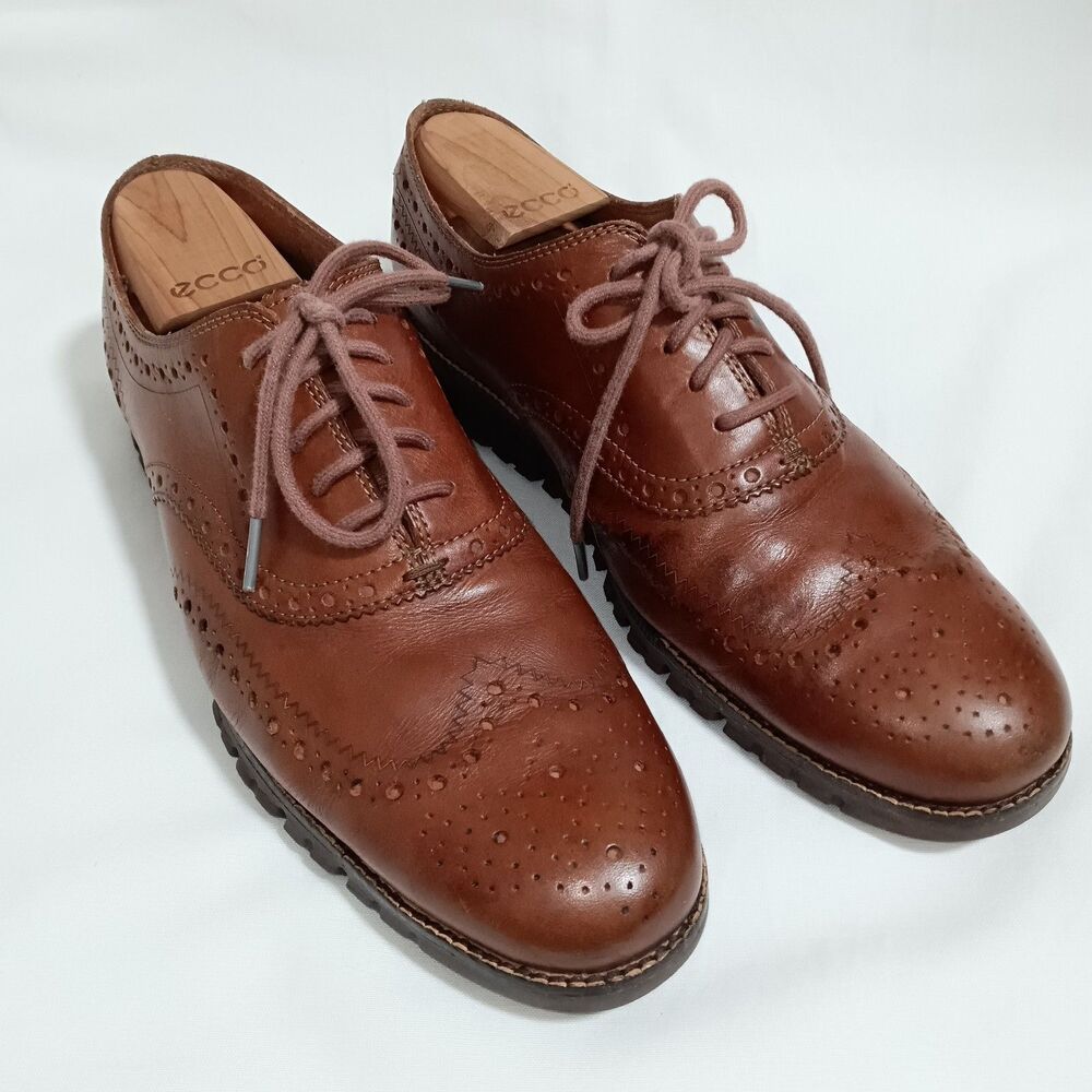 Cole Haan Zero Grand Wingtip Oxford Shoes, Size 10M, Brown, Lightweight, C29411